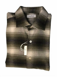 Gherardi Men's Button Up Shirt in black beige - men's shirt - detail view