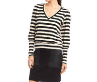Karen Kane - Sabine Stripe Bishop Sleeve V-neck Top