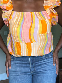Fate - Celine Ruffle Shoulder Top