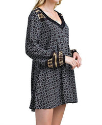 Kori - Border Print Swing Dress
