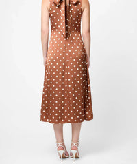 French Connection - Ennis Satin Sleeveless Bow Midi Dress