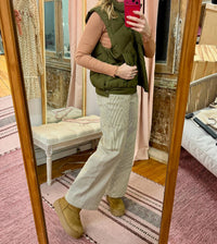 Very J - Mock Neck Casual Zigzag Quilted Puffer Vest