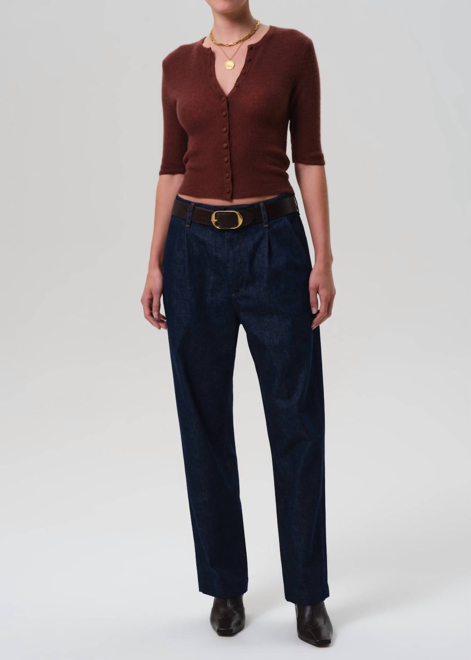 Citizens of Humanity Tabitha Refined Fit Cardigan in torrone - women's cardigan