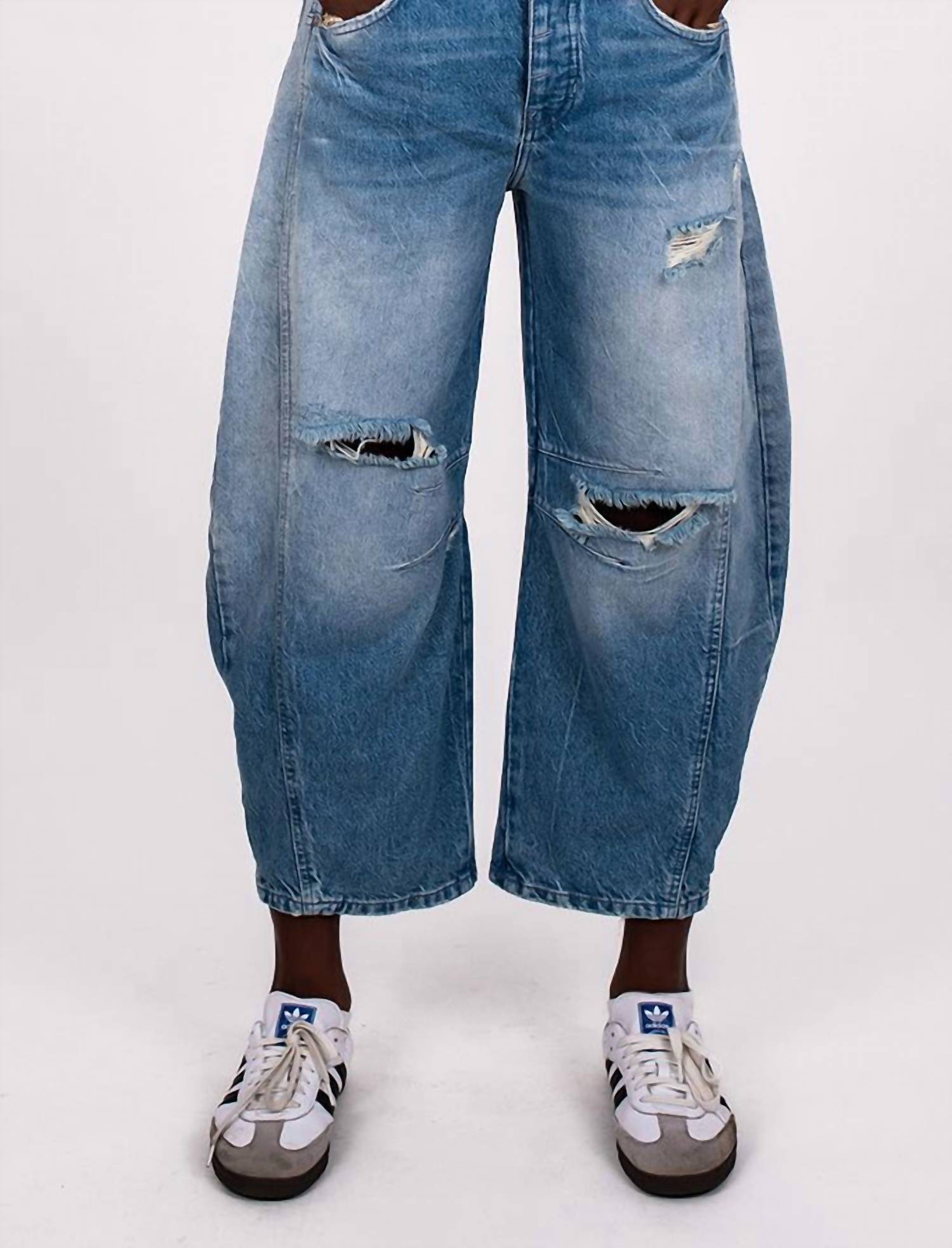 Free People - Women's Good Luck Mid Rise Barrel Jeans