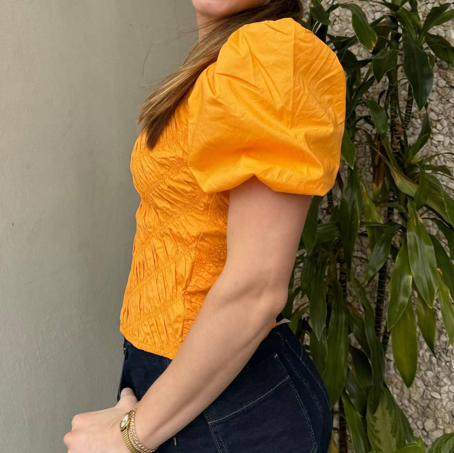 English Factory - Asymmetrical Smocked Top