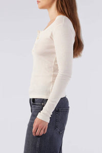 AMO Women's Sweets Long Sleeve Tee in bone - women's long sleeve top - alternate view