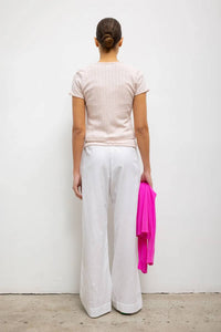 Leset - Pointelle Short Sleeve Cardigan