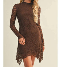 Mustard Seed Tessa Lace Long Sleeve Dress in brown - women's dress
