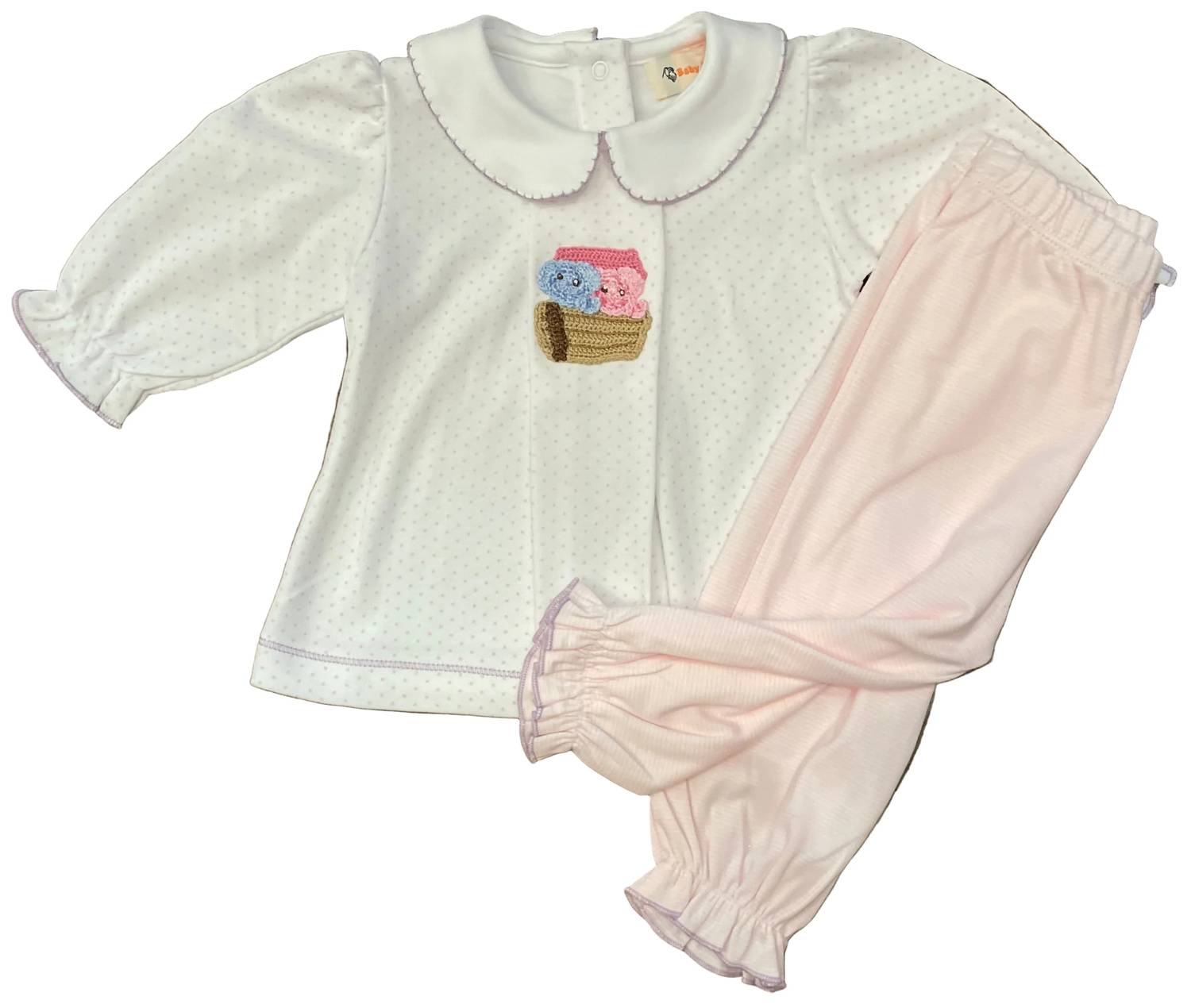 Luigi Kids - Girl's Noah's Ark Crochet Pant Set