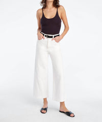 Favorite Daughter Masha Super High Rise Wide Leg Crop Jean in white - women's jeans