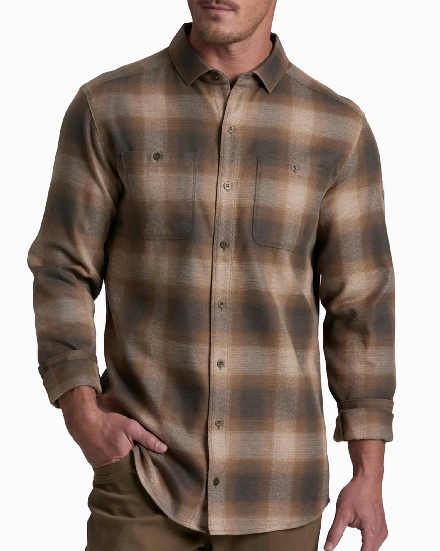 KUHL Long Sleeve Law Flannel Shirt in kanteen - men's shirt