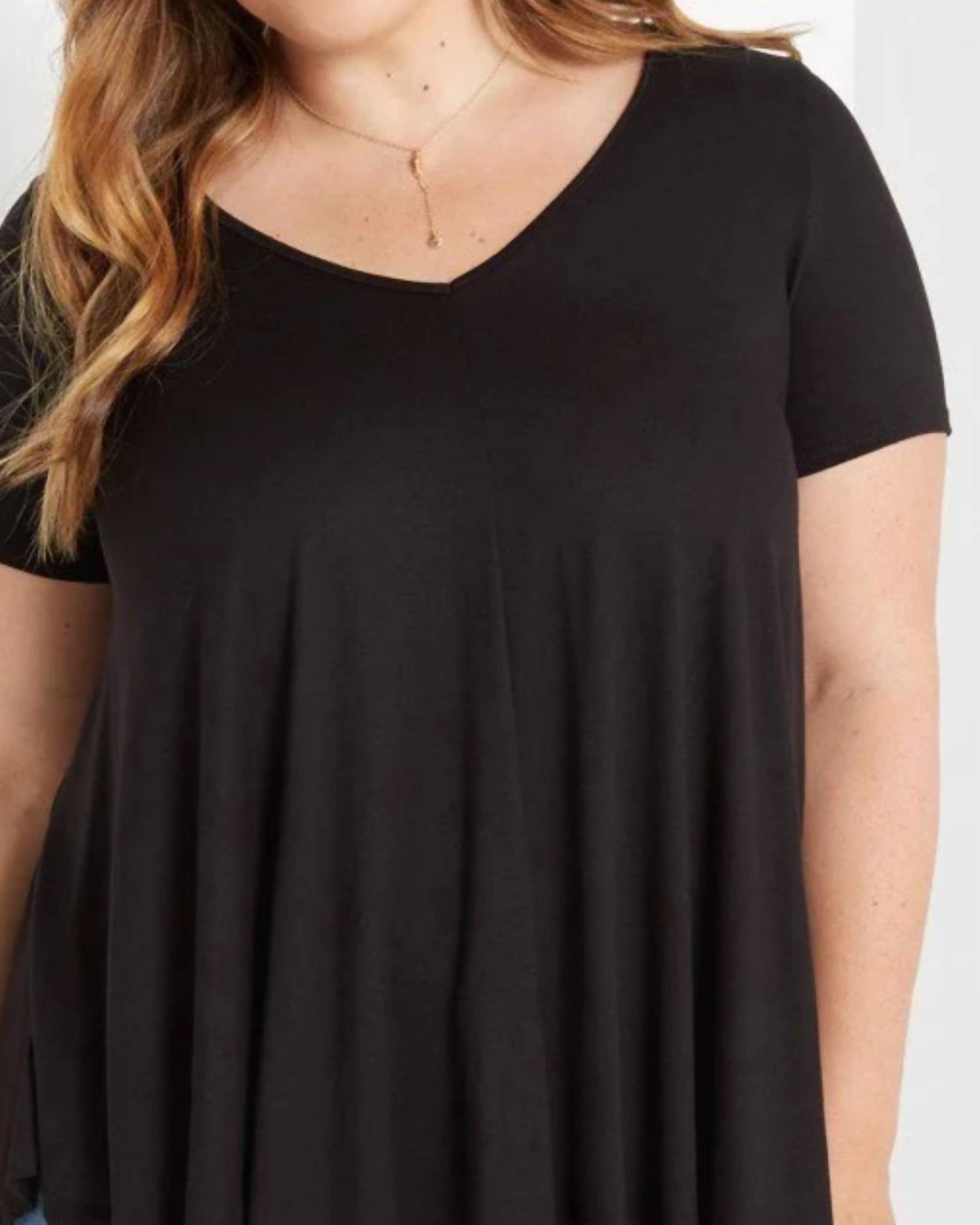 Maitai - Perfect V-neck Swing Top - Plus