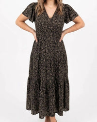 Wishlist - Abstract Floral Midi Dress