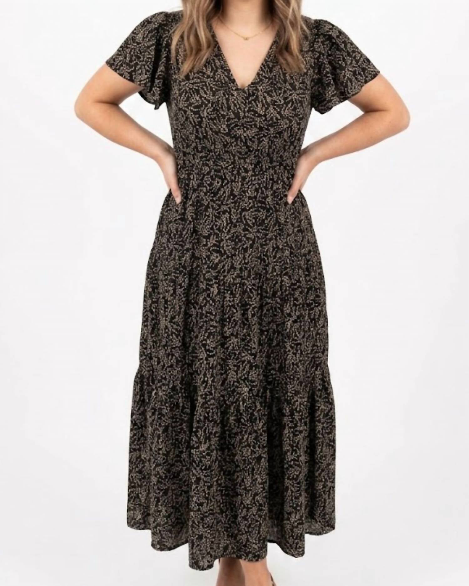 Wishlist - Abstract Floral Midi Dress