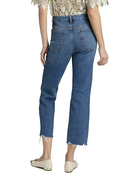 Frame - The Ruler Crop Frayed High-rise Slim-leg Jeans