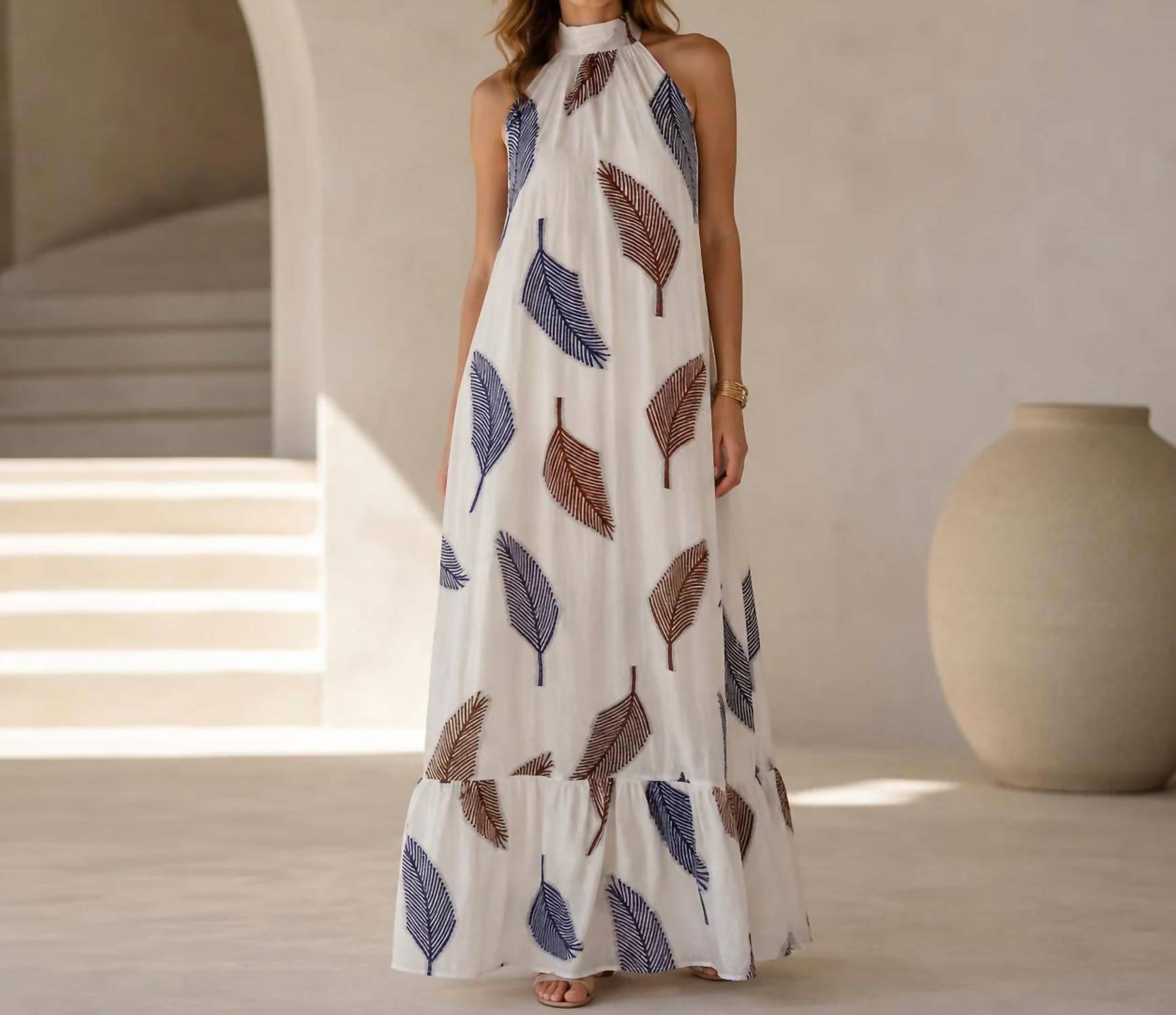 Mystery Resort - Kaia Palm Maxi Dress