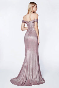 Cinderella Divine - Off The Shoulder Metallic Gown