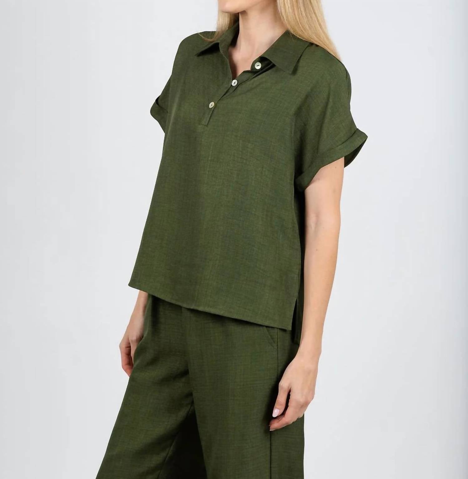 Nally & Millie - Ariel Short Cuffed Sleeves Polo