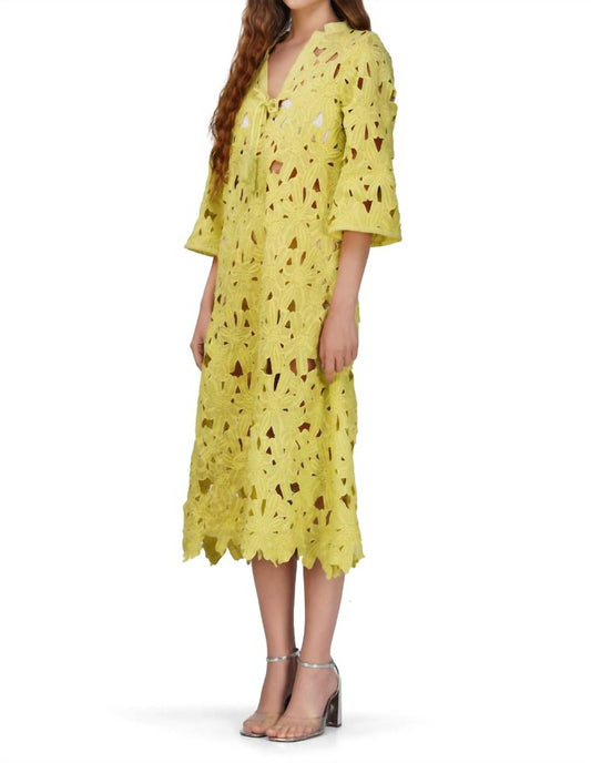 America & Beyond - Fall for Neon Floral Lace Cover Up Dress