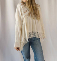 Pol - Perry Lace Studded V Neck Top