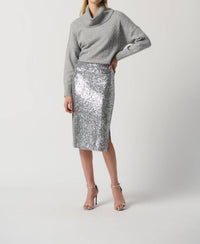 Joseph Ribkoff Sequined Pencil Skirt in silver - women's skirt