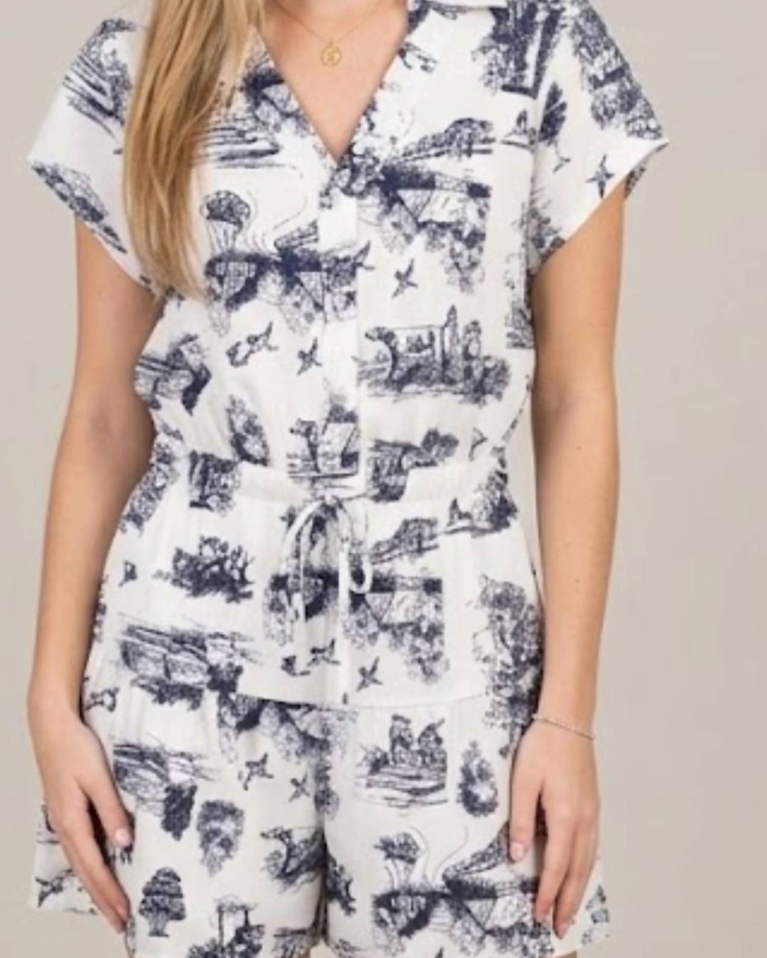 Jodifl - Collared Printed Jumpsuit