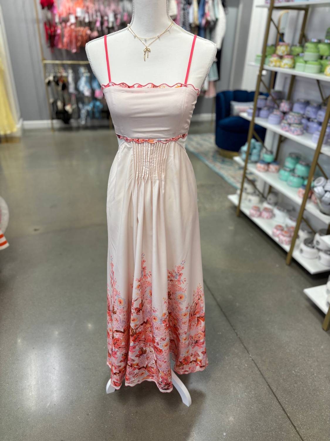 Pink Ripple - Women's Hollow Print Dress