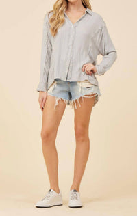 Crochet Button Front Shirt