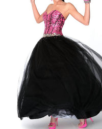 Precious Formals - Sequin Corset Lace-up Back Ballgown