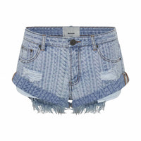 One Teaspoon - On Repeat Bandit Low Waist Denim Shorts