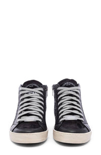 P448 Women's Skate High Top Sneaker in black white - women's sneaker - alternate view