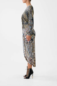 Camilla Twist Front Dress in istanbul animalia - women's dress - alternate view