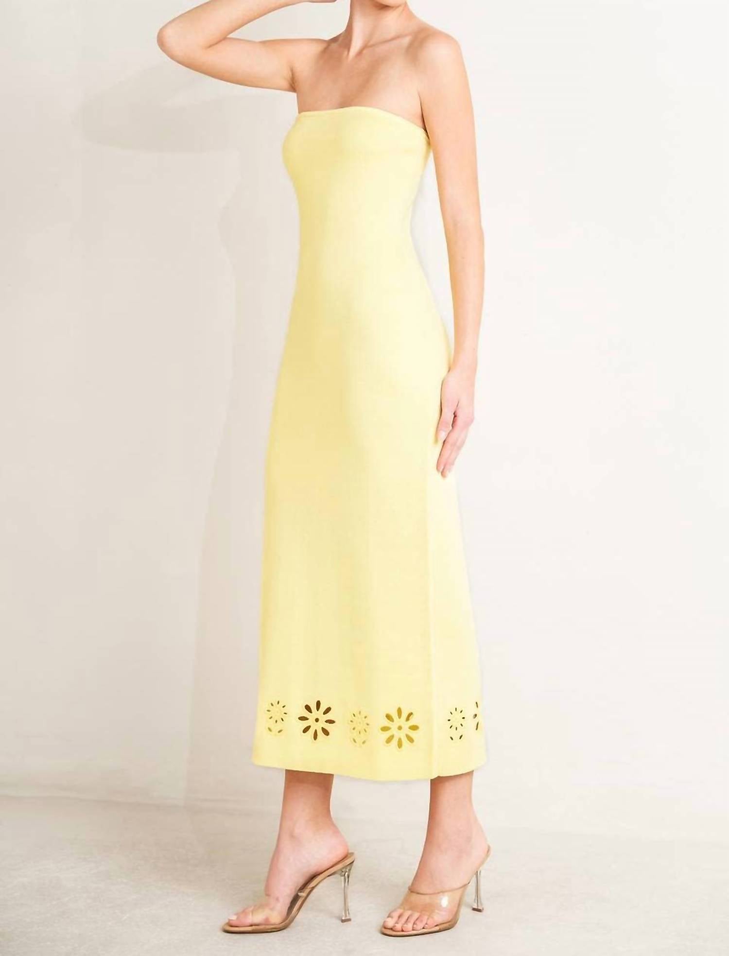 FLYING TOMATO Solid Sweater Knit Dress in yellow - women's dress - alternate view