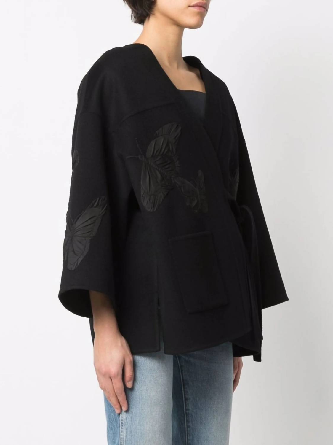 Valentino - Embroidered Butterfly Wrap Jacket