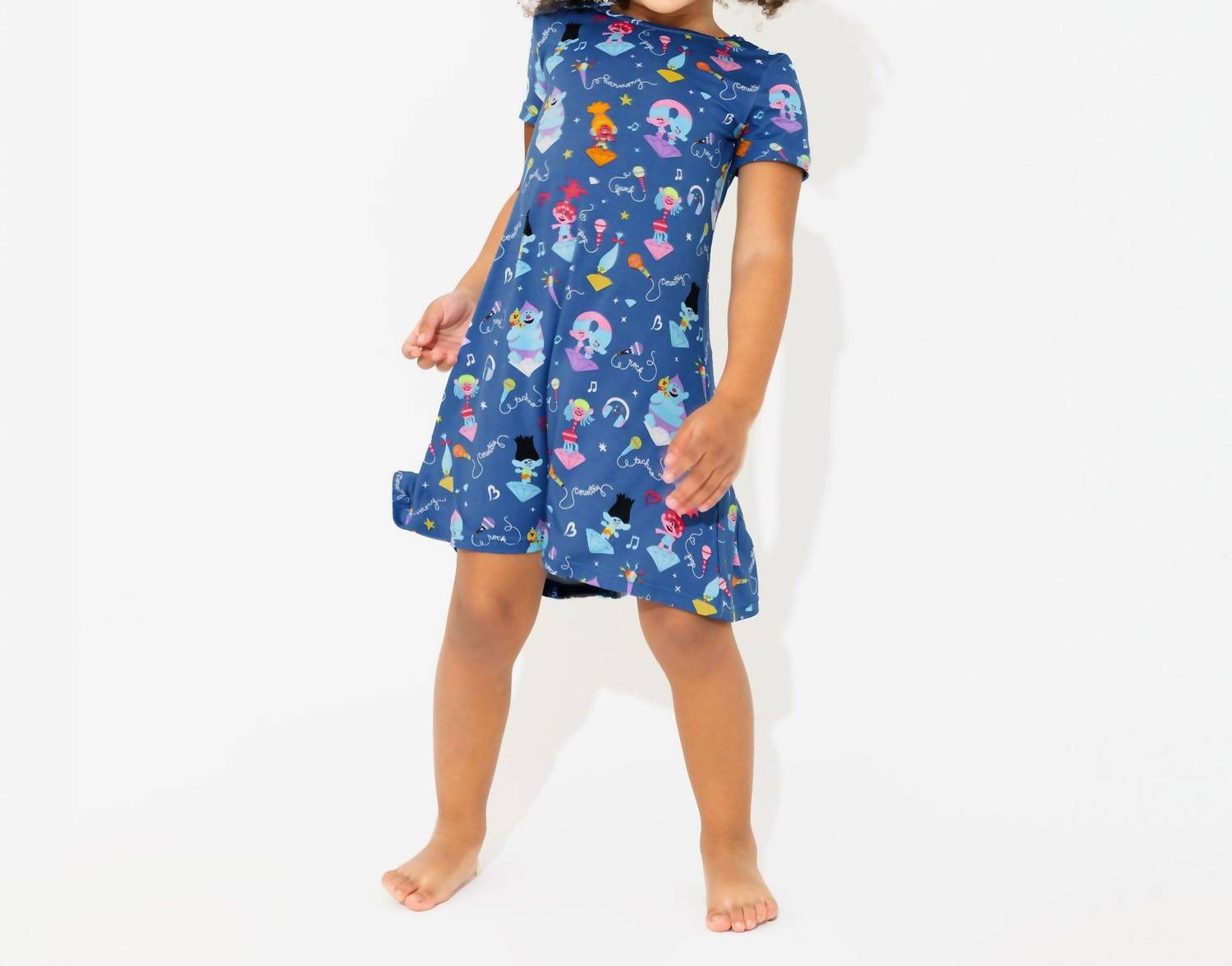 Bellabu Bear - Trolls Music Bamboo Short Sleeve Dress