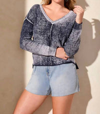 Tribal - Lightweight Cotton V-neck Sweater