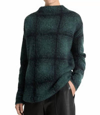 Vince - Shadow Plaid Funnel Neck Sweater