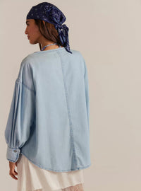 Free People - Women's We The Free Denim Dreaming Pullover Top