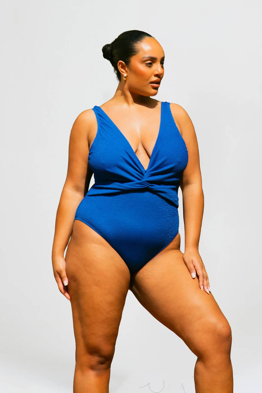 Fashion Szn Curve - Twist Front Crinkle Sculpting Swimsuit