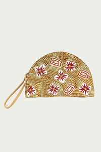 FLORA RAFFIA BEADED WRISTLET
