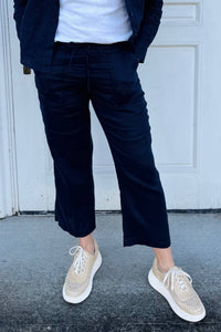 Pure Amici - Cropped Linen Pants