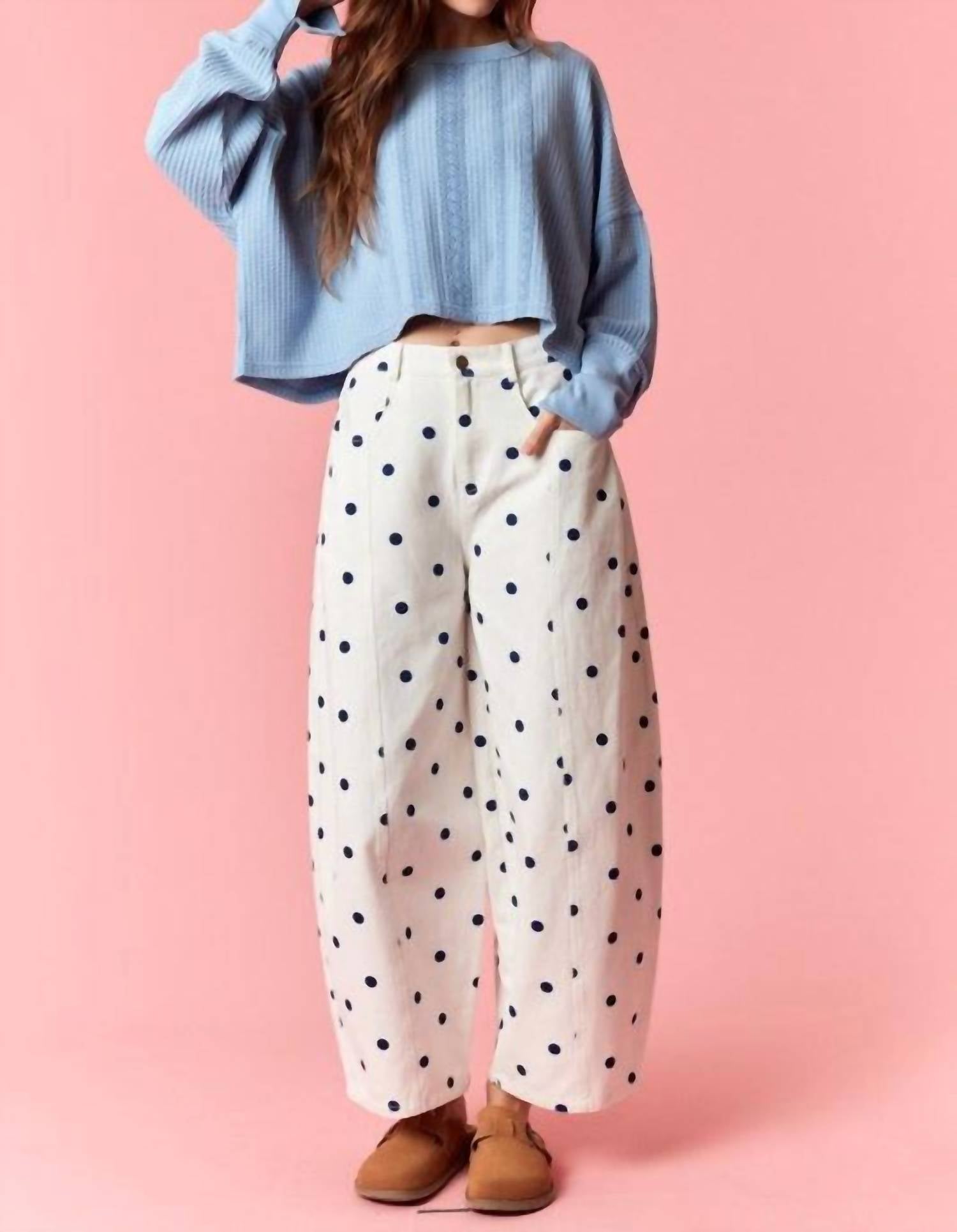 Peach Love - Polka Dot Pants