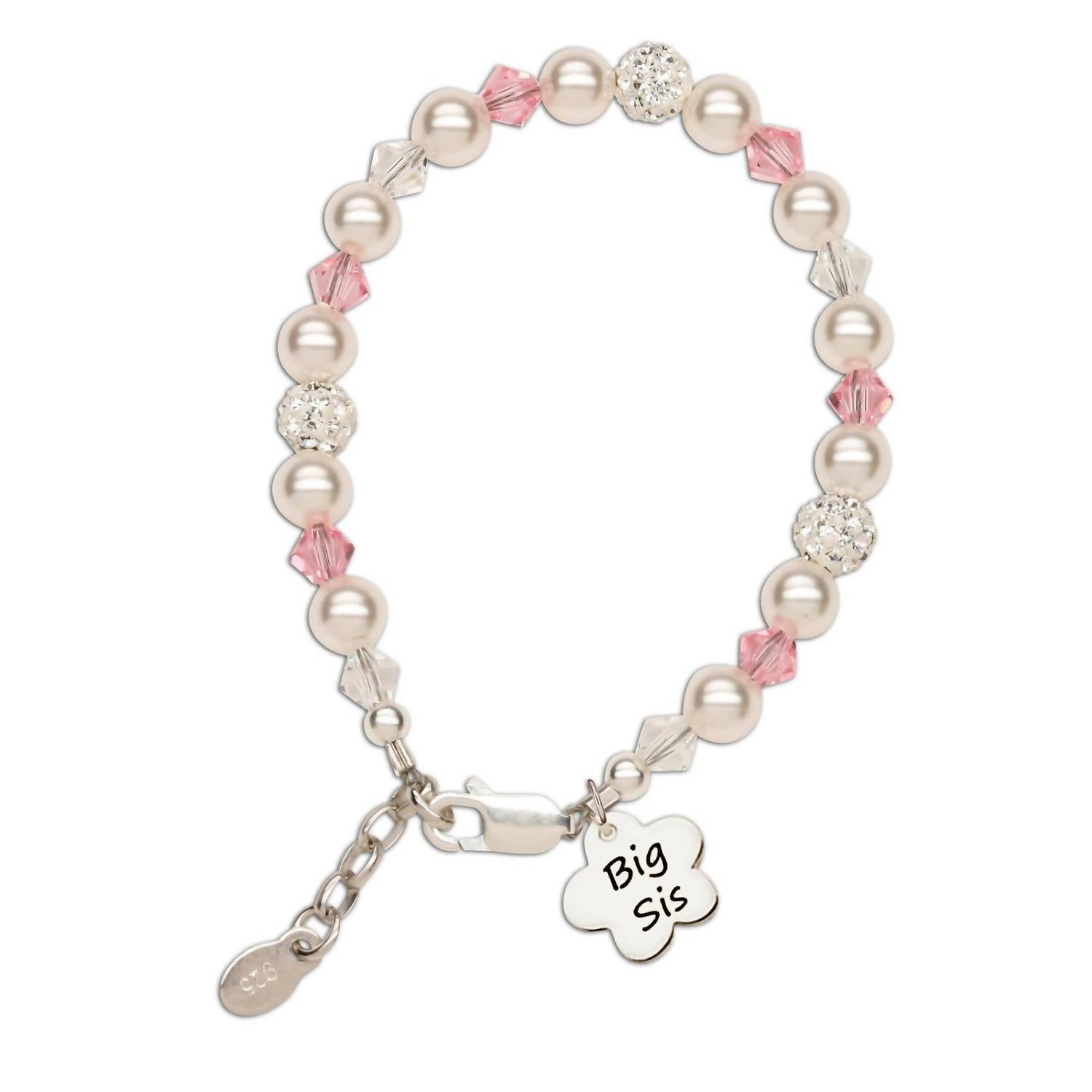 Cherished Moments - Sterling Silver Big Sis Bracelet With Flower Charm