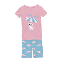 Kickee - Kids' Short Sleeve Graphic Tee Pajama Set With Shorts
