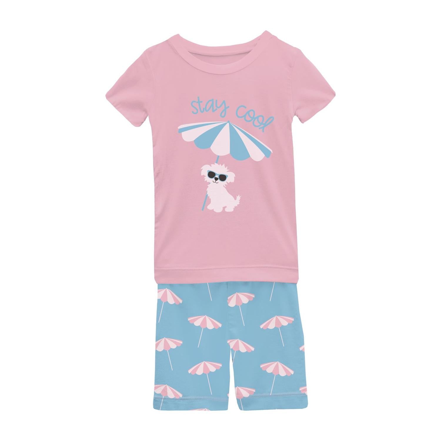 Kickee - Kids' Short Sleeve Graphic Tee Pajama Set With Shorts