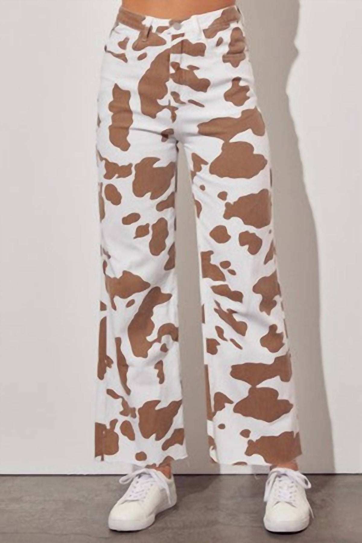 Baevely By Wellmade - Meadow Muse Cow Print Pants