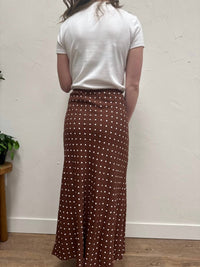 HYFVE Polka Dot A-Line Skirt in chestnut - women's skirt - view 4