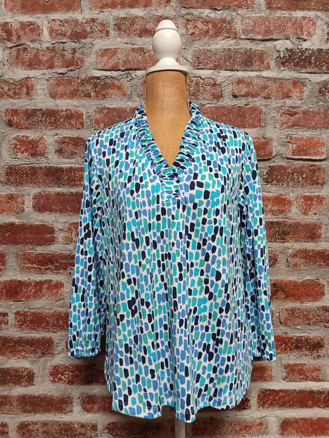 Multiples - Women's Ruffle V-neck Top