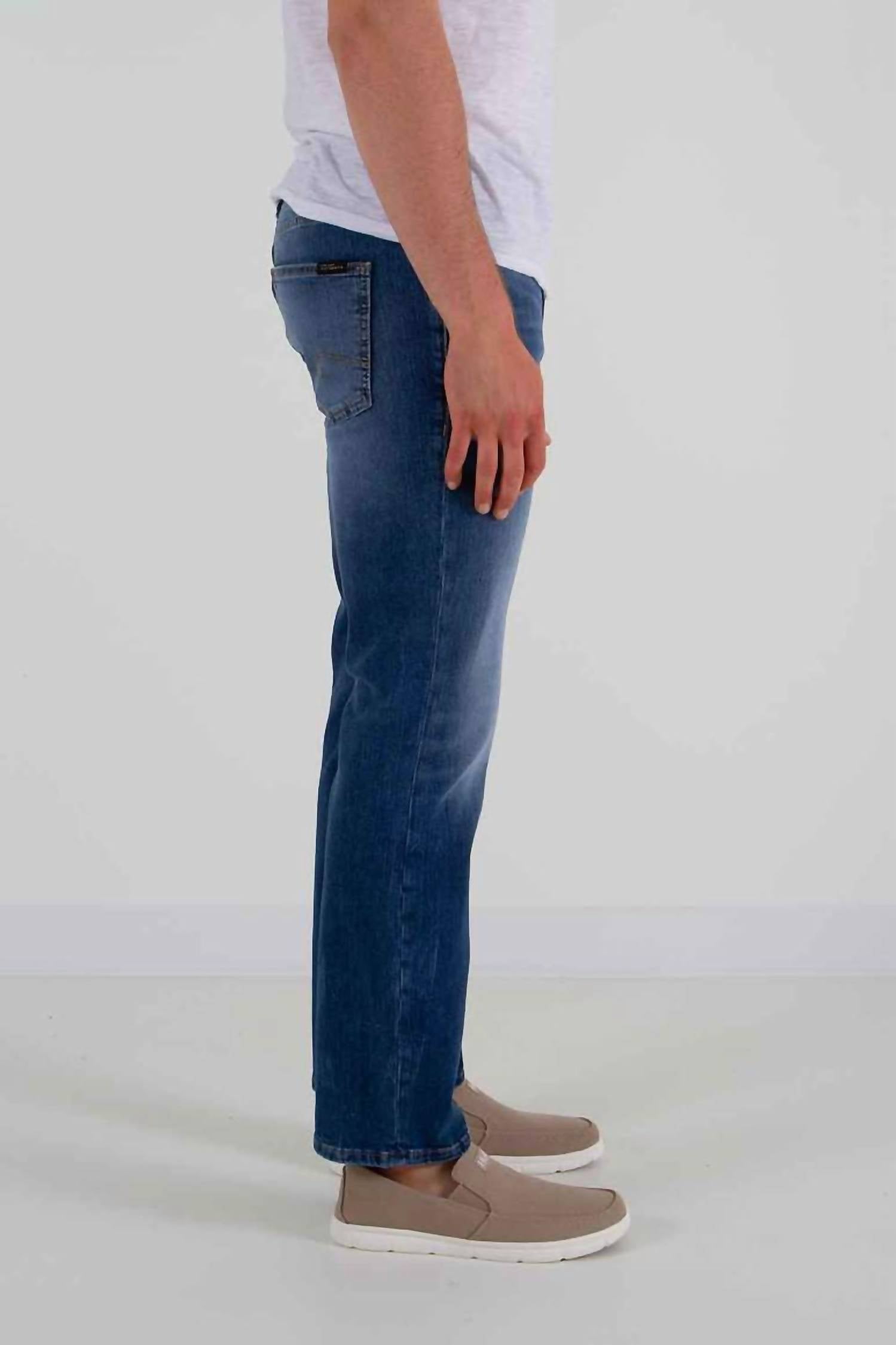 Silver Jeans Co Athletic Fit Tapered Leg Jeans in medium wash - men's jeans - detail view