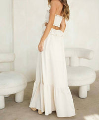 Endless Blu. - Cut-out Ruffled Maxi Halter Dress